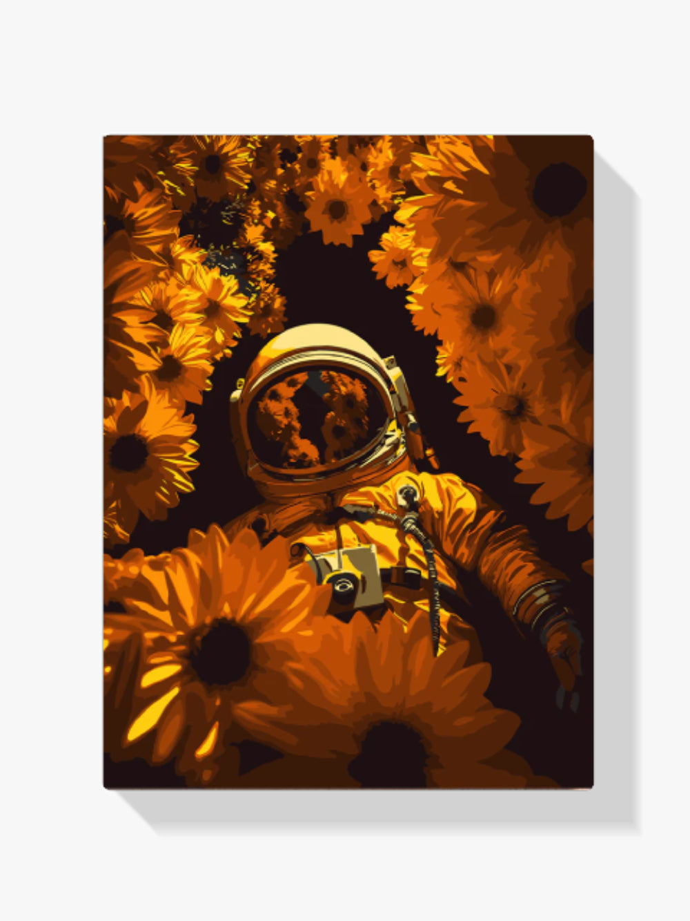 Zonnebloemen in de ruimte